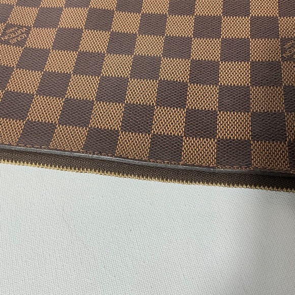 Louis Vuitton Brown Canvas Neverfull Pochette GM Pouch Wristlet with Bag - Picture 5 of 10